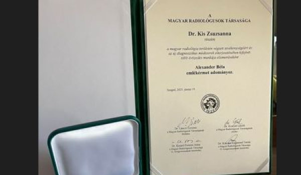 Elismerés Dr. Kis Zsuzsanna főorvosnőnek!