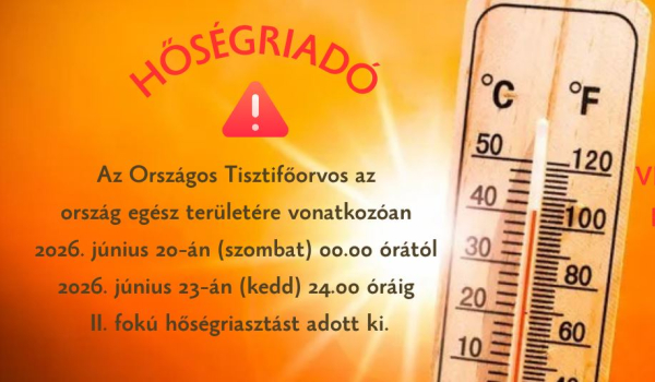 Hőségriasztás június 20. és 23. között