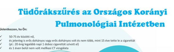 Szűrés a tüdőrák korai felismerésére !
