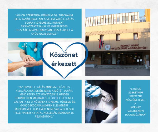 Köszönet a Traumatológiai osztálynak