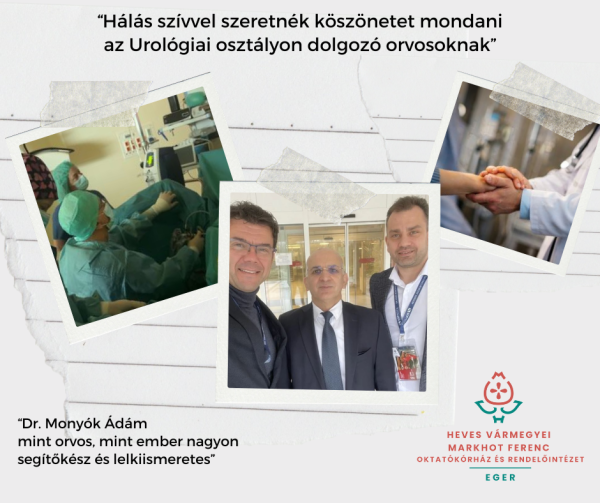 Köszönet az Urológiai osztály munkatársainak!