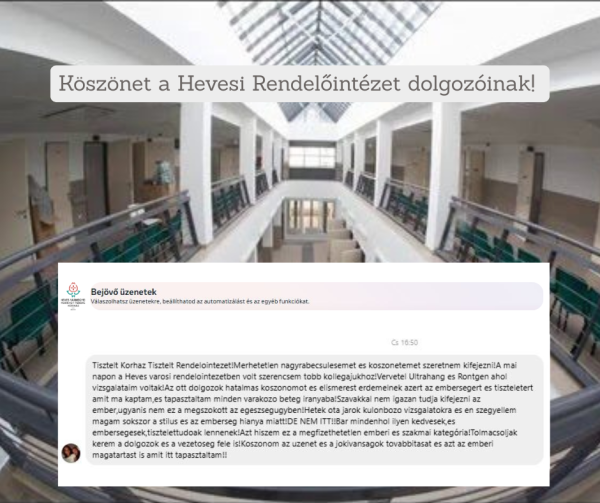 Köszönet a Hevesi Rendelőintézet dolgozóinak!