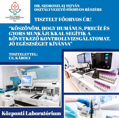 Köszönet a Központi Laboratórium munkatársainak
