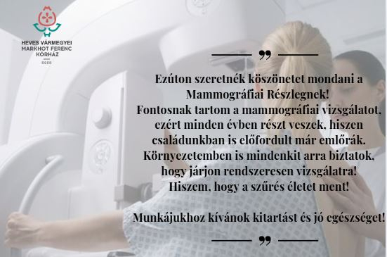 Köszönet  az Emlővizsgáló Centrumnak