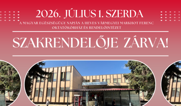 Tájékoztatás szakrendeléseink július 1-jei működéséről