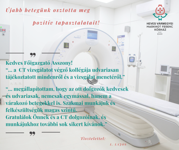 Köszönet a Radiológiai osztálynak!
